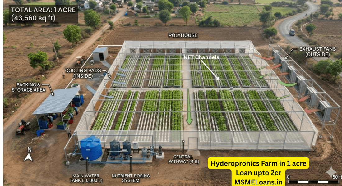 1 acre hydroponic farming loan subsidy AIF fund in india