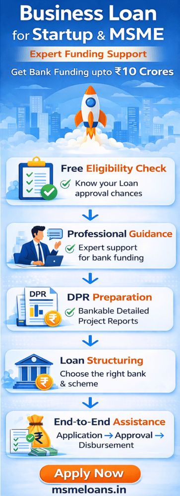 APPLY FOR BUSINESS LOAN FOR STARTUP HYDERABAD INDIA