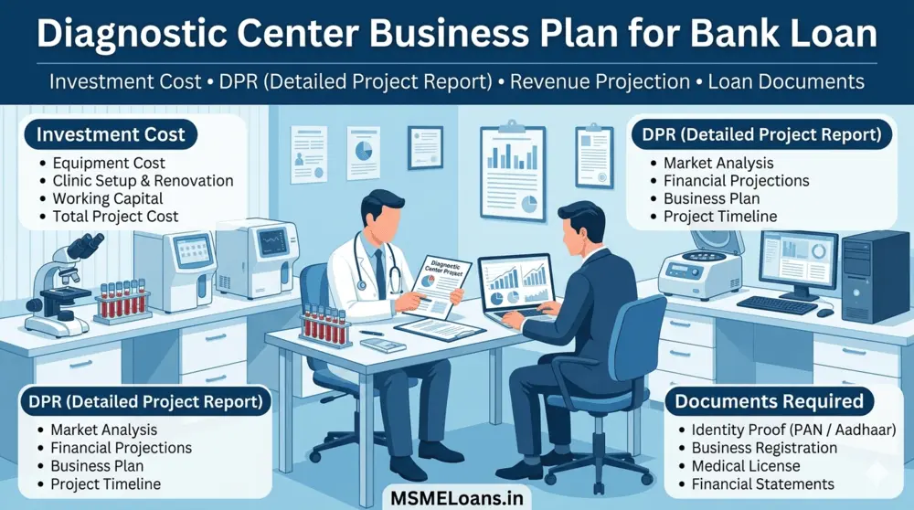 diagnostic center business plan for bank loan DPR investment revenue projection