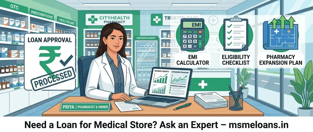 Pharmacy business MSME loan for medical store expansion and working capital