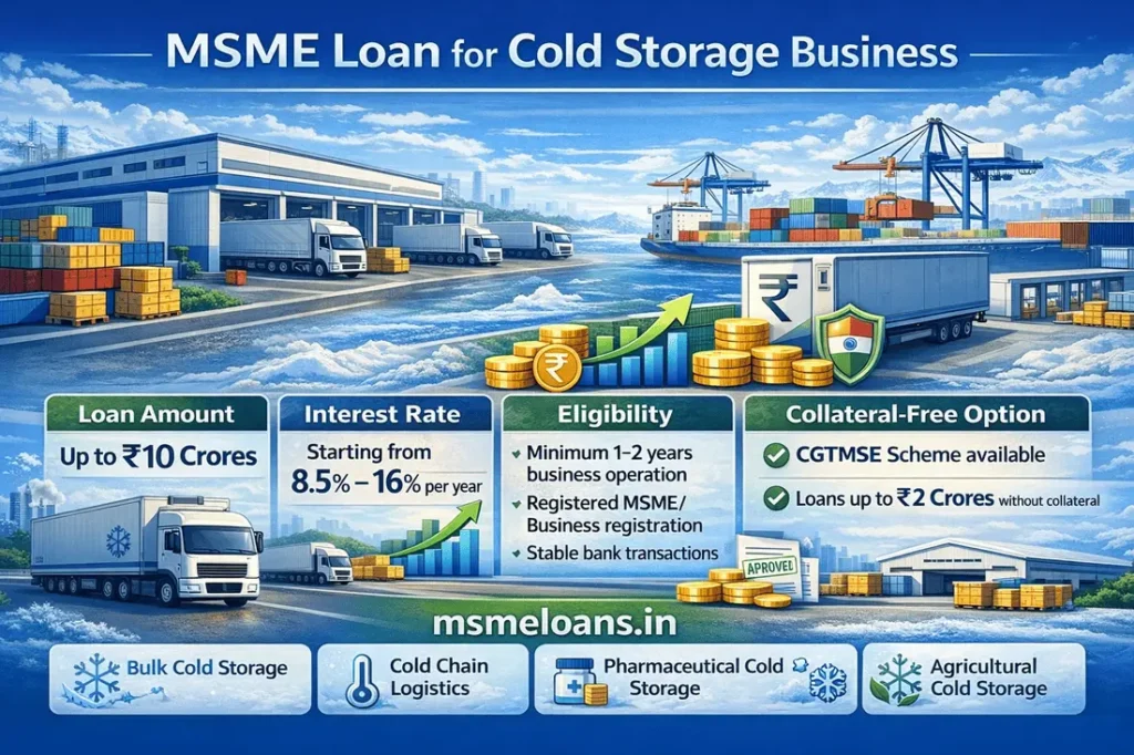 MSME loan for Cold storage in india