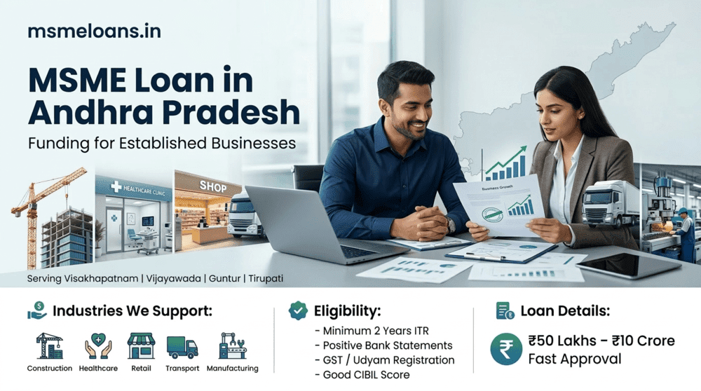 MSME loan Andhra Pradesh eligibility for businesses with 2 years ITR and strong financial profile