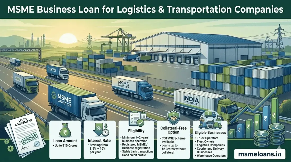 Msme loan for Logistics and transportation business in india