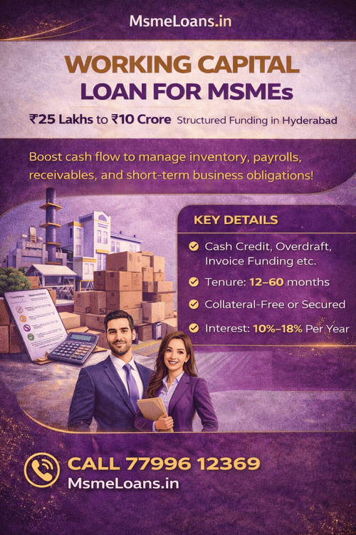 working capital loan for MSME Hyderabad India