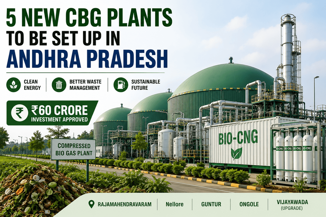  5 new cbg plants in andhrapradesh wit 60 cr investment