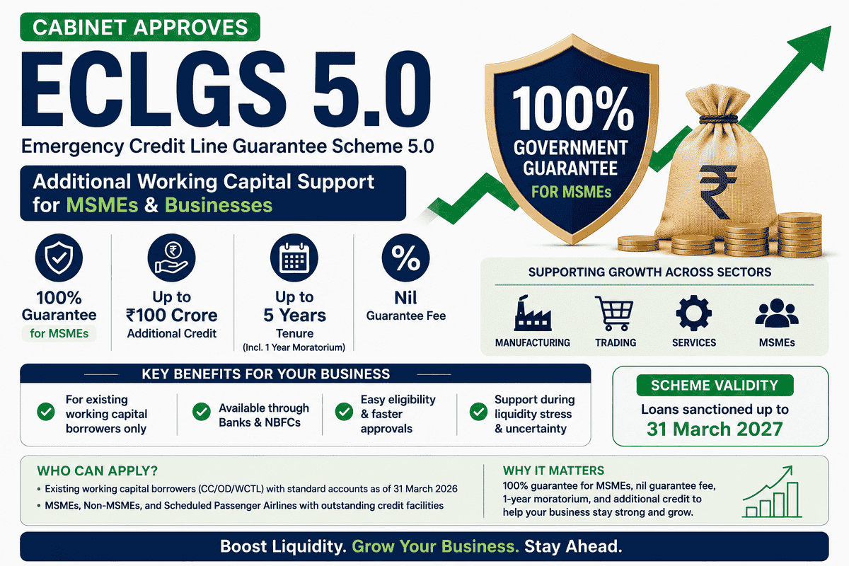 cabinet approves ECLGS 5.0 for MSMEs for working capital 